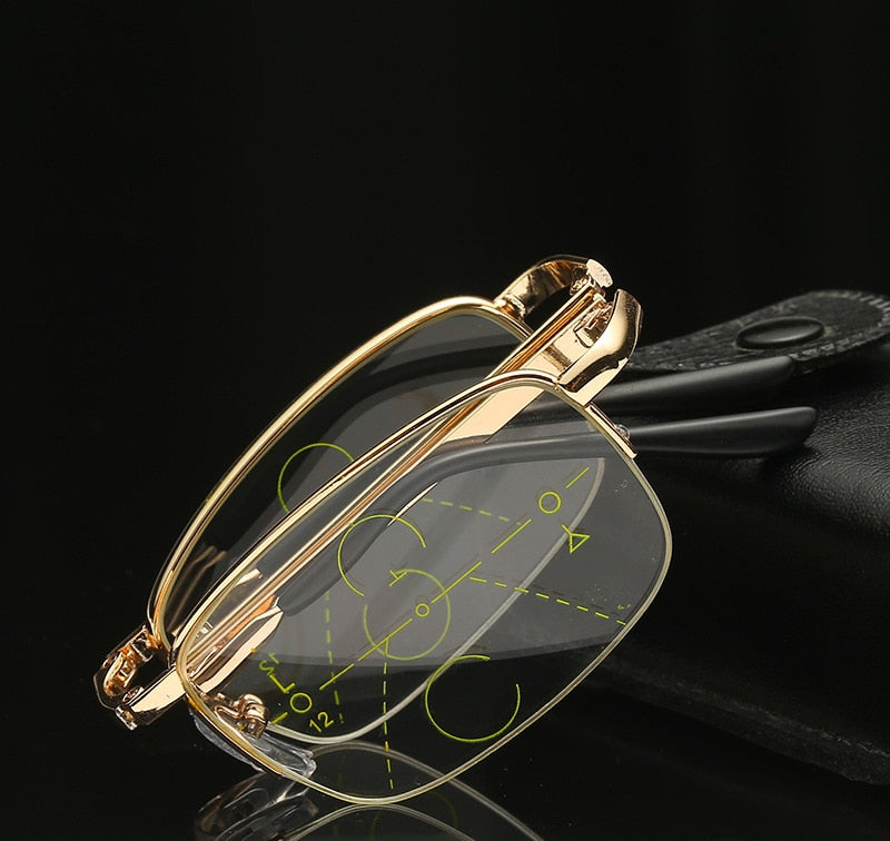 Folding Glasses for Elderly Anti Blue Light Reading Glasses Men Progressive Multifocal Reading Glasses Women Presbyopia