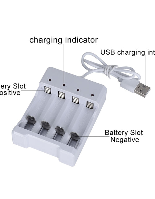 Load image into Gallery viewer, High-Speed USB 3/4 Slot Fast Rechargeable Battery Charger Short Circuit Protection AAA And AA Rechargeable Battery Station
