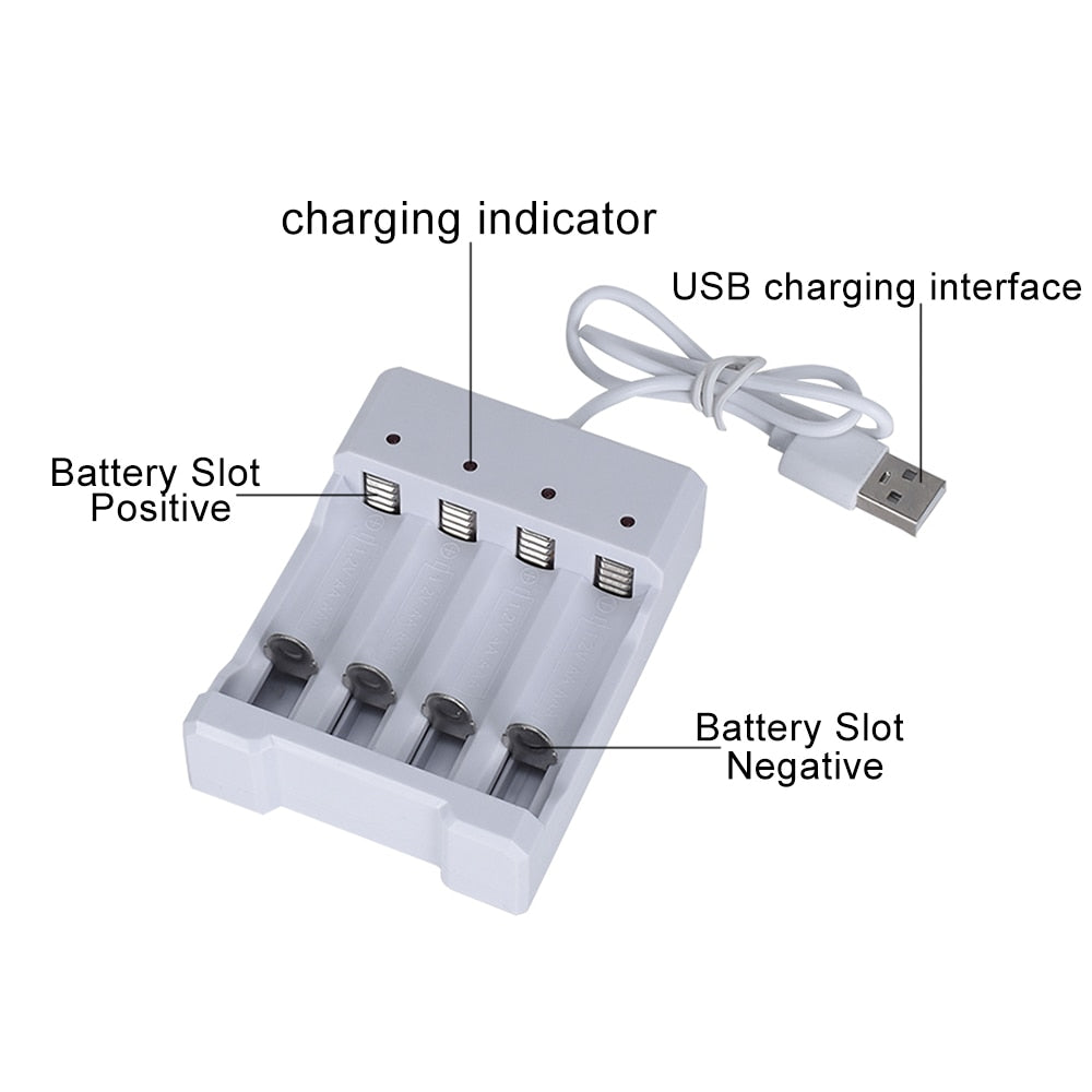 High-Speed USB 3/4 Slot Fast Rechargeable Battery Charger Short Circuit Protection AAA And AA Rechargeable Battery Station