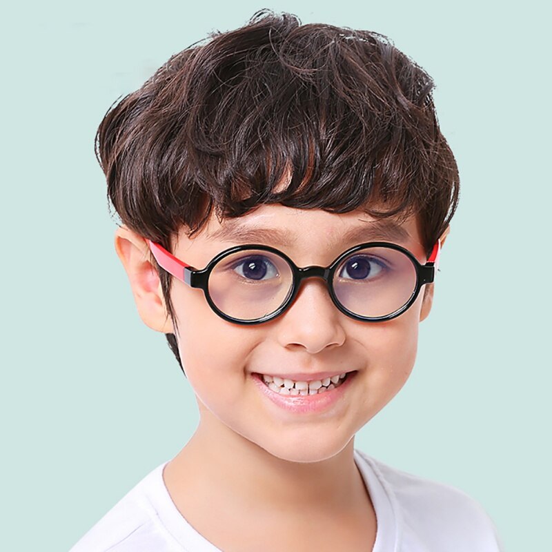 Children Bendable Silicone Anti-blue Light Glasses Flexible One-piece Safe Eyeglasses Plain Mirror Goggles Eyewear Frame