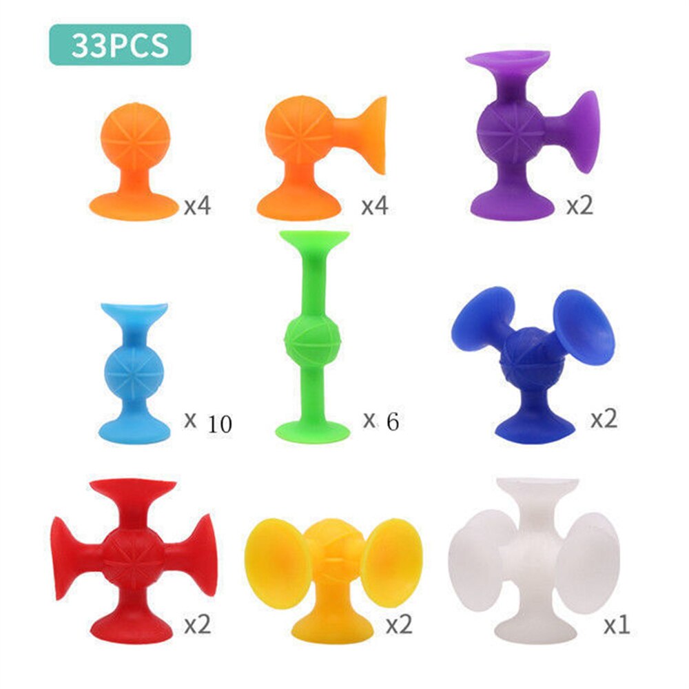 16-48pcs/set Pop Little Suckers Assembled Sucker Suction Cup Educational Building Block Toy Girl&amp;Boy Kids Gifts Fun Game