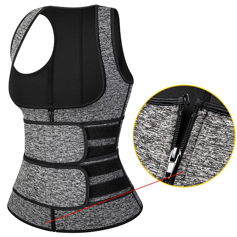 Waist Trainer Body Shaper for Women Plus Size 2 Straps Steel Bones Workout Sauna Trimmer Neoprene Slimming Exercise Corset Tops