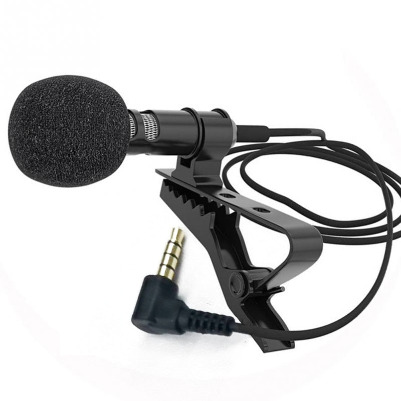 3.5 mm Microphone Clip Tie Collar for Mobile Phone Speaking in Lecture 1.5m/3m Bracket Clip Vocal Audio Lapel Microphone