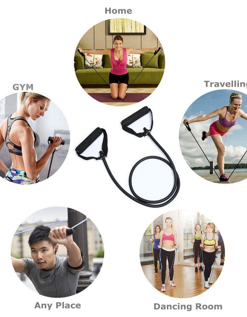 Load image into Gallery viewer, 120cm Yoga Pull Rope Elastic Resistance Bands Rope Rubber Bands Fitness Equipment Exercise Tube Workout Strength Training
