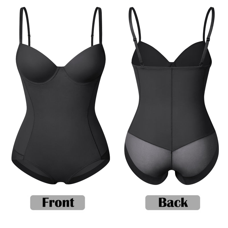 Body Shapewear Bodysuit With Cup Compression Shapers For Women Belly Sheath Waist Trainer Reductive Slimming Underwear Corset