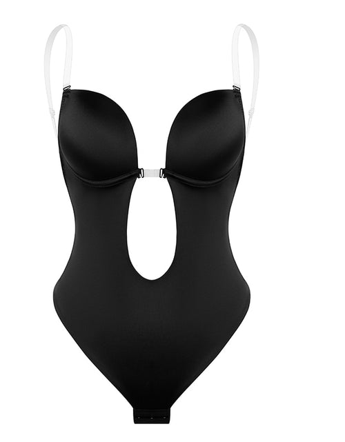 Load image into Gallery viewer, Women Plunging Deep V-Neck Strapless Backless Bodysuit Seamless Thong Full Body Shapewear for Wedding Party
