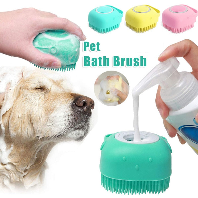 Pet Dog Massage Shampoo Bathroom Cat Bath Massage Brush Silicone Pet Accessories For Dogs Bathing Tools Dog Shower Brush