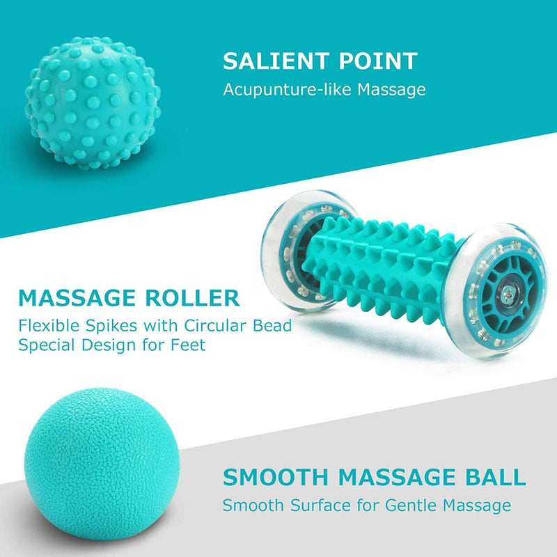 Foot Massager Massage Roller Balls Kit Yoga Sport Fitness Ball For Hand Leg Back Pain Therapy Deep Tissue Trigger Point Recovery