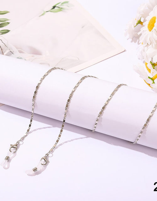 Load image into Gallery viewer, Silver Color Sunglasses Chain Face Mask Lanyard Fashion Reading Glasses Chains Mask Holder Strap Accessories for Women
