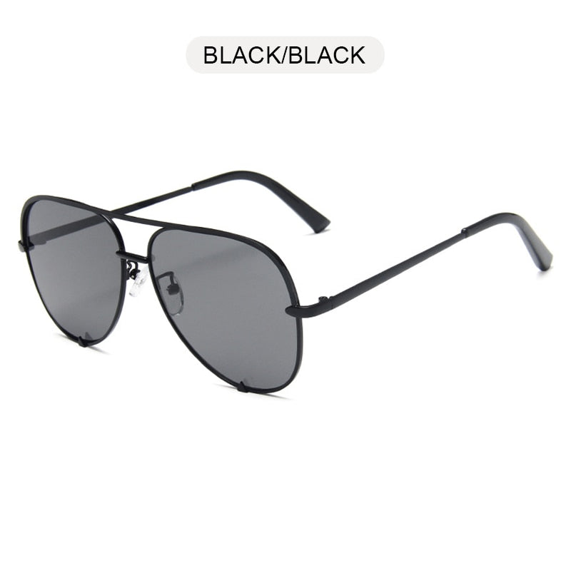 Sunglasses Women Fashion Alloy Pilot Sun Glasses Men Gradient Lens Driving Shades Ladies UV400