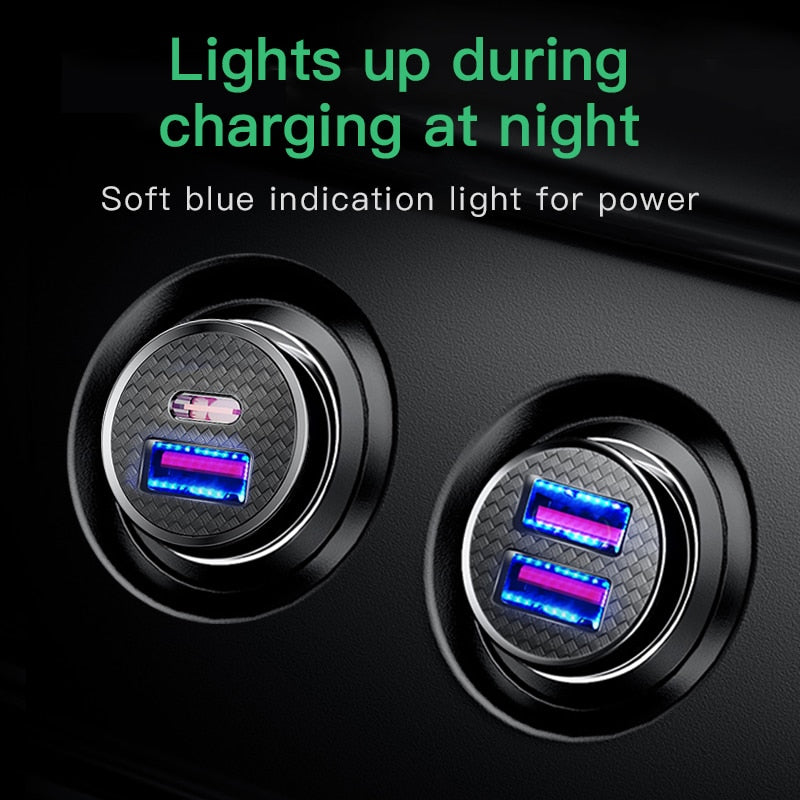 30W USB Car Charger Quick Charge 4.0 3.0 FCP SCP USB PD For Xiaomi iPhone 12 13 14 Pro Fast Charging Car Phone Charger