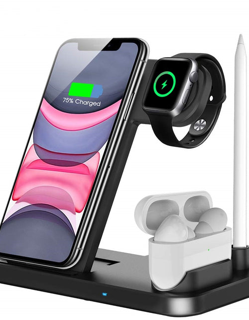 Load image into Gallery viewer, 15W Fast Wireless Charger Stand For iPhone 14 13 12 11 8 Apple Watch 4 in 1 Foldable Charging Station for Airpods Pro iWatch
