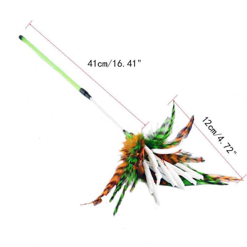 Interactive Cat Toy Funny Simulation Feather Bird with Bell Cat Stick Toy for Kitten Playing Teaser Wand Toy Cat Supplies