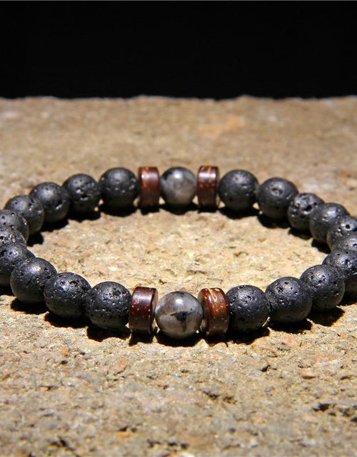 Load image into Gallery viewer, Beads Bracelet for Men Natural Volcanic Stone Bead Tibetan Buddha chakra Lava Stone Diffuser Bracelets Men Fashion New Jewelry
