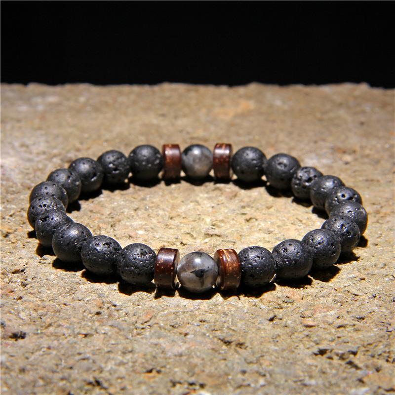 Beads Bracelet for Men Natural Volcanic Stone Bead Tibetan Buddha chakra Lava Stone Diffuser Bracelets Men Fashion New Jewelry