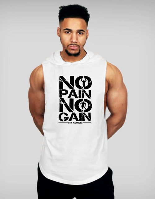 Load image into Gallery viewer, Gyms Clothing Mens Bodybuilding Hooded Tank Top Cotton Sleeveless Vest Sweatshirt Fitness Workout Sportswear Tops Male
