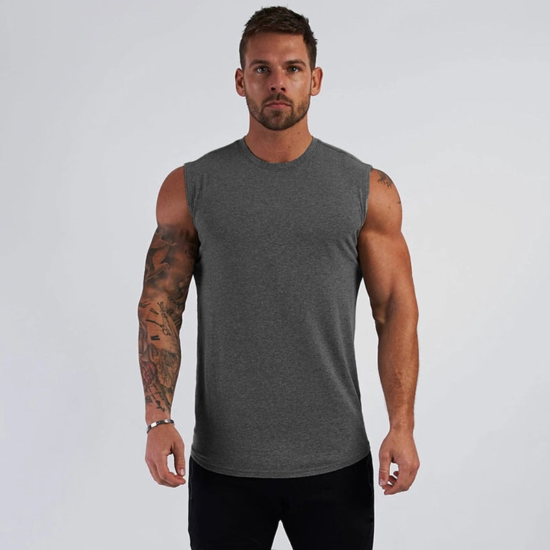 2020 Gym Workout Sleeveless Shirt Tank Top Men Bodybuilding Clothing Fitness Mens Sportwear Vests Muscle Men Tank Tops