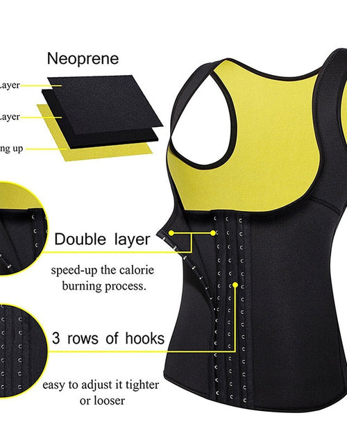 Load image into Gallery viewer, Women Shapewear Weight Loss Neoprene Sauna Sweat Waist Trainer Corset Tank Top Vest Sport Workout Slimming Body Shaper
