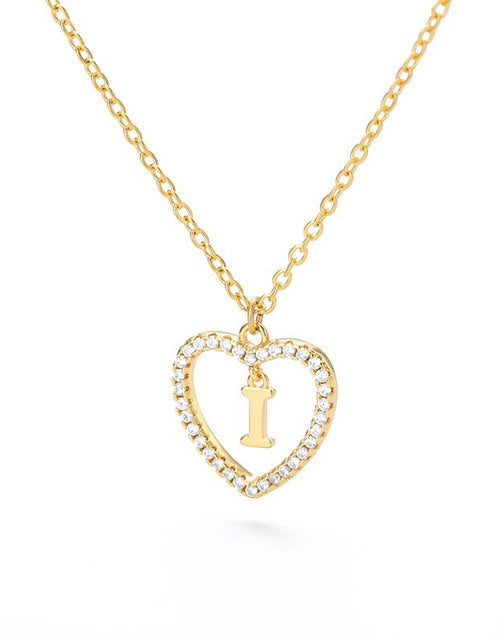 Load image into Gallery viewer, Heart Initial Necklace For Women Hollow Zircon Alphabet Necklaces Letter Pendant 2022 Trend Couple Jewelry Gift collier femme
