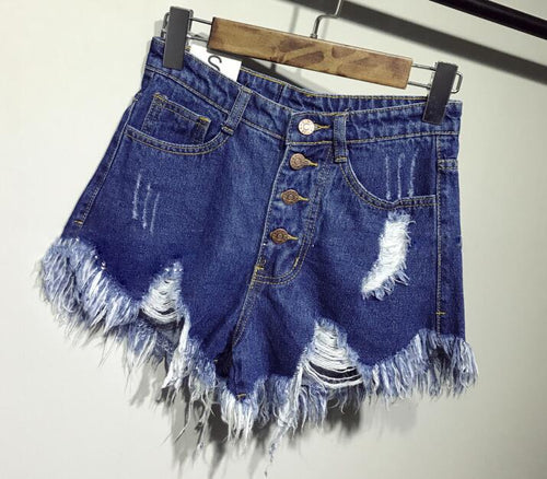 Load image into Gallery viewer, casual summer cool women denim booty Shorts high waists fur-lined leg-openings Big size sexy short Jeans
