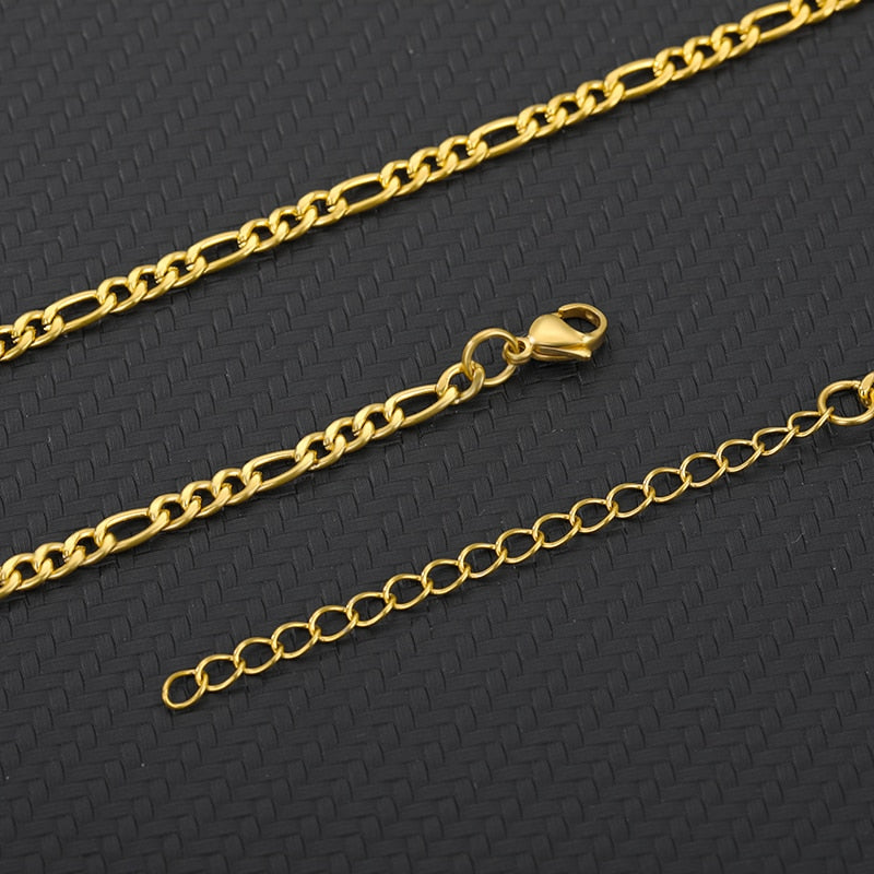 Chain Necklace Women Gold  Color Female Male Long Necklace Stainless Steel Classic Choker Chains Jewerly Wholesale