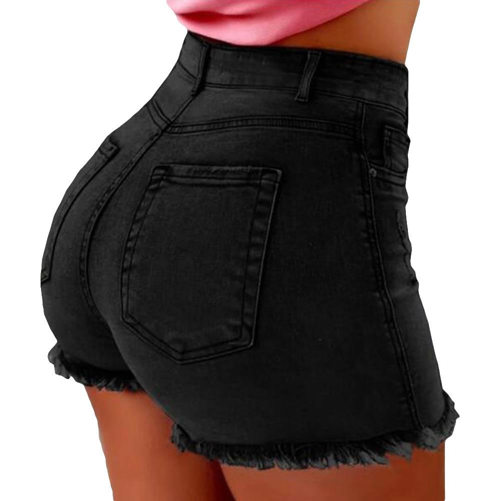 Summer Hot Shorts Women Jeans High Waist Jeans Short for Women Fringe Frayed Ripped Denim Hot Shorts pantalones vaqueros mujer