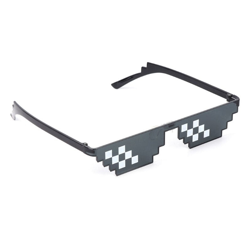 Thug Life Glasses Deal With It Glasses Pixel Women Men Black Mosaic Sunglasses Kid Toys