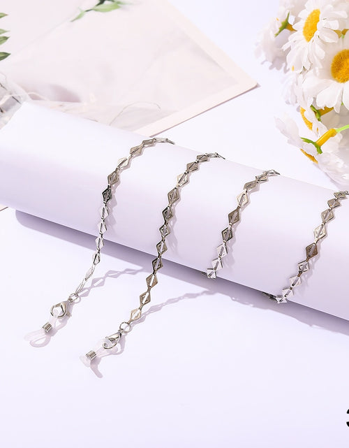 Load image into Gallery viewer, Silver Color Sunglasses Chain Face Mask Lanyard Fashion Reading Glasses Chains Mask Holder Strap Accessories for Women
