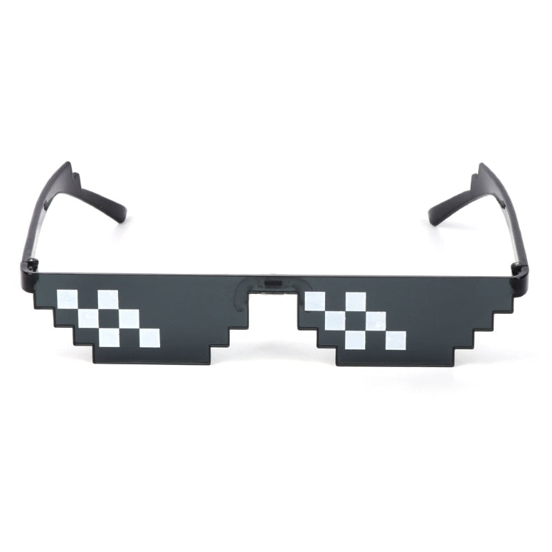 Thug Life Glasses Deal With It Glasses Pixel Women Men Black Mosaic Sunglasses Kid Toys