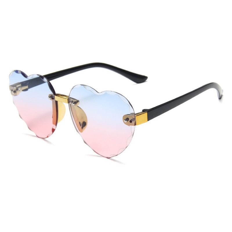 Kids Sunglasses Fashion Heart Shape Sun Glasses Lens Alloy Kids Sunglasses female Eyewear Frame Driver Goggles