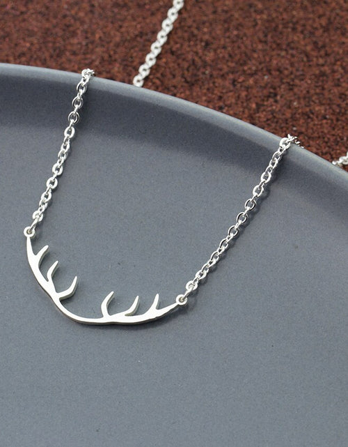 Load image into Gallery viewer, Antler Necklace Delicate Deer Horn Pendant Stainless Steel Charm Necklace Best Friends Gifts Wild Animal Jewelry
