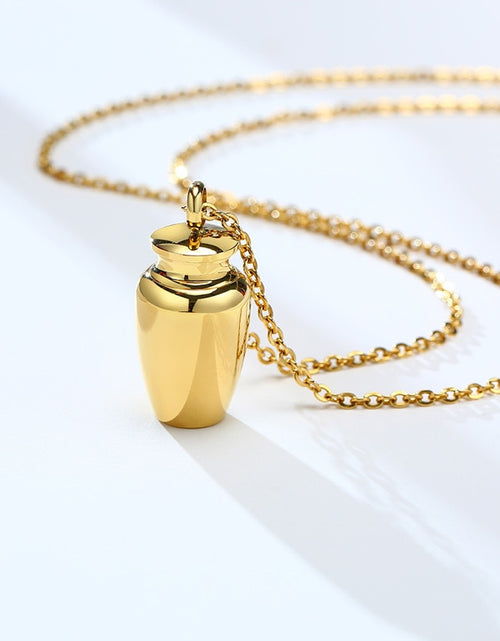 Load image into Gallery viewer, Vnox Openable Earthen Jar Columbarium Shape Pendant for Men Women,Stylish Perfume Holder Ashes Cremation Urn Punk Rock Necklace
