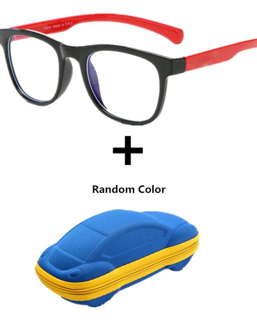 Load image into Gallery viewer, Anti blue Light Kids Glasses Boys Girls Optical Frame Computer Transparent Glasses Children Silicone Soft Eyeglasses +Car Case
