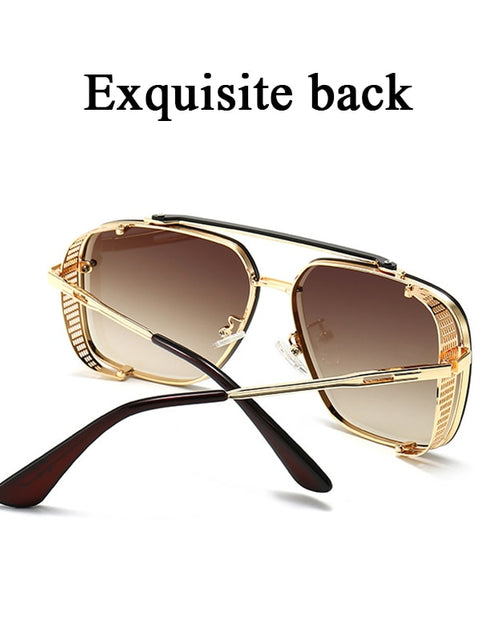 Load image into Gallery viewer, New Punk Sunglasses For Men Fashion Square Vintage Steampunk Glasses Luxury Oculos De Sol Masculino Luxe Lunette De Soleil Homme
