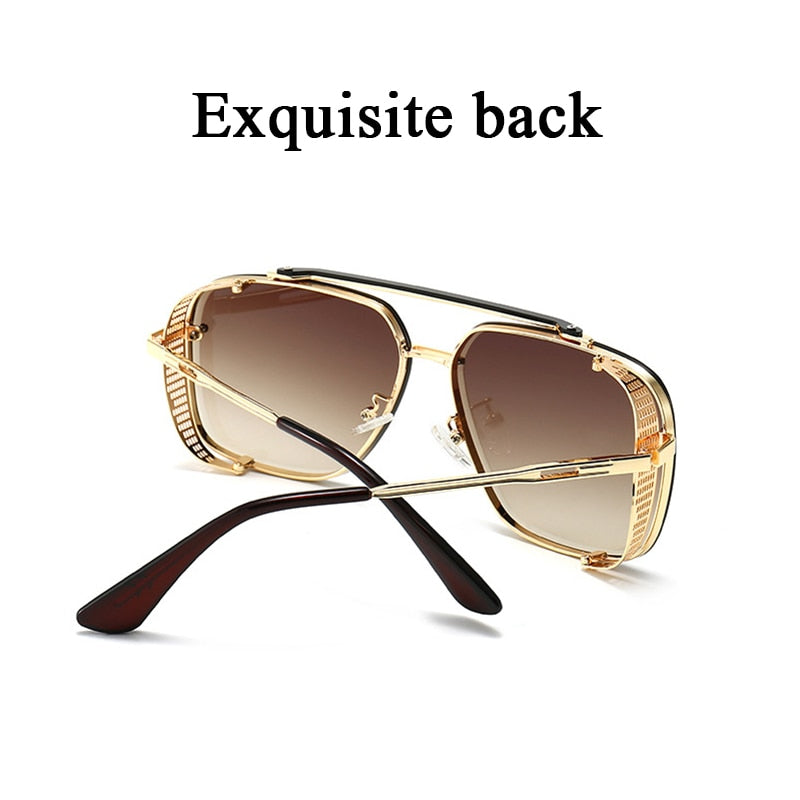 New Punk Sunglasses For Men Fashion Square Vintage Steampunk Glasses Luxury Oculos De Sol Masculino Luxe Lunette De Soleil Homme