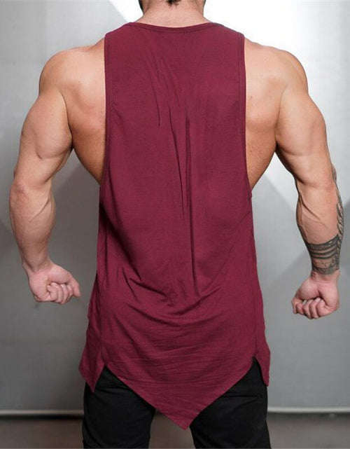 Load image into Gallery viewer, Gym Stringer Clothing Bodybuilding Tank Top Men Fitness Singlet Sleeveless Shirt Solid Cotton Undershirt Muscle Vest
