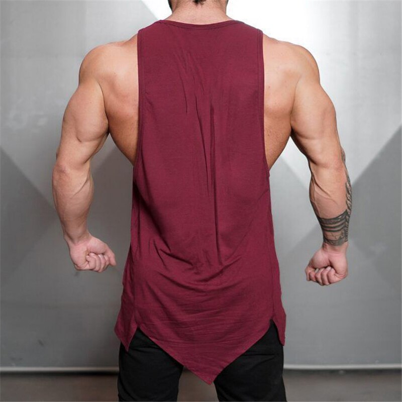 Gym Stringer Clothing Bodybuilding Tank Top Men Fitness Singlet Sleeveless Shirt Solid Cotton Undershirt Muscle Vest