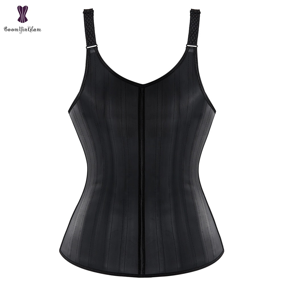 Latex Body Slimming Shapewear Vest Waist Trainer Sweat Sport Shaper Belly Sheath Modeling Straps Steel Boned Posture Shaper Belt