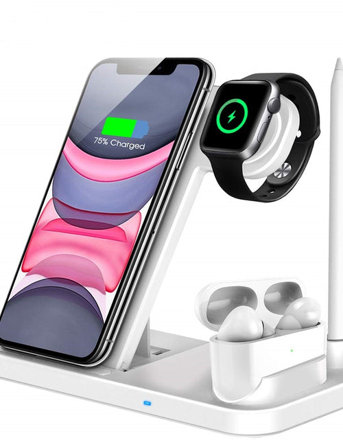 Load image into Gallery viewer, 15W Fast Wireless Charger Stand For iPhone 14 13 12 11 8 Apple Watch 4 in 1 Foldable Charging Station for Airpods Pro iWatch
