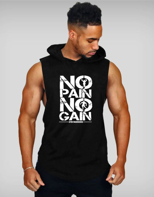 Load image into Gallery viewer, Gyms Clothing Mens Bodybuilding Hooded Tank Top Cotton Sleeveless Vest Sweatshirt Fitness Workout Sportswear Tops Male
