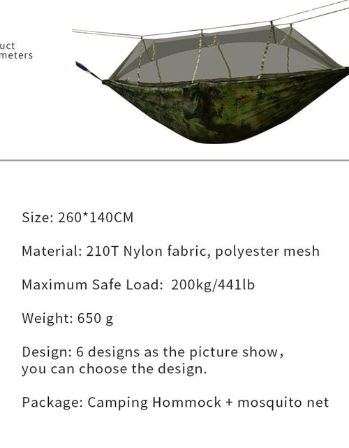 Load image into Gallery viewer, Portable Outdoor Camping Hammock 1-2 Person Go Swing With Mosquito Net Hanging Bed Ultralight Tourist Sleeping hammock
