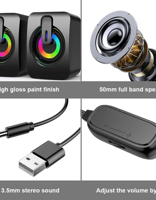 Load image into Gallery viewer, Computer Speakers PC Sound Box HIFI Stereo Microphone USB Wired Caixa De Som with LED Light For Desktop Computer
