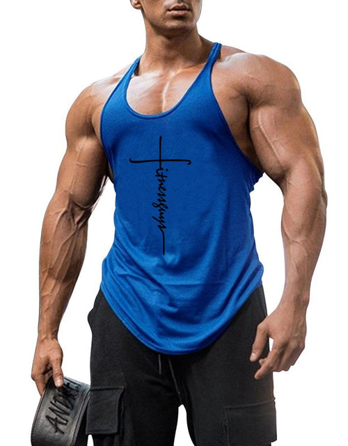 Load image into Gallery viewer, Gym Stringer Tank Top Men Bodybuilding Clothing Cotton Sleeveless Shirt Man Fitness Vest Singlet Sportwear Workout Tanktop
