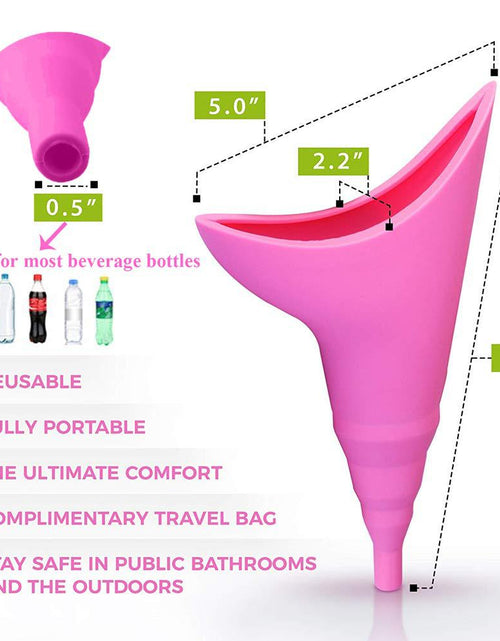 Load image into Gallery viewer, Ladies portable outdoor emergency standing urinal female silicone urinal
