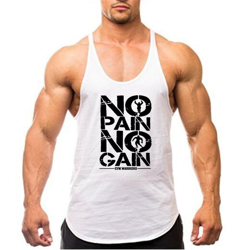 Gym Stringer Tank Top Men Bodybuilding Clothing Cotton Sleeveless Shirt Man Fitness Vest Singlet Sportwear Workout Tanktop