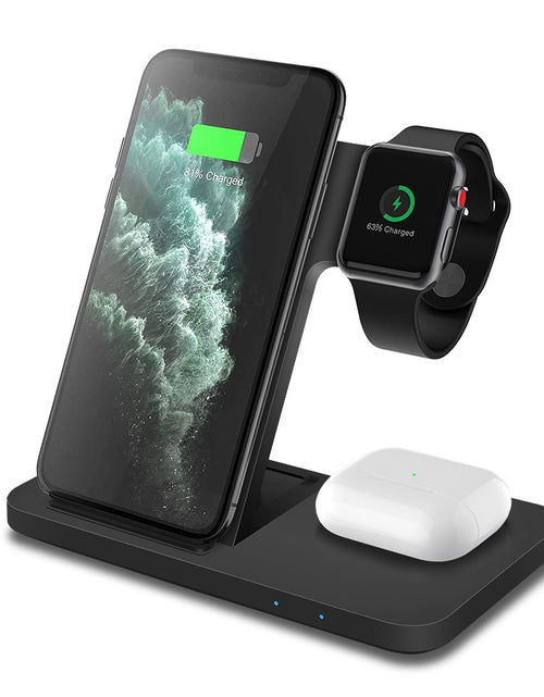 Load image into Gallery viewer, 15W Fast Wireless Charger Dock Station For iPhone 14 13 12 11 XS XR X 8 Apple Watch 8 7 6 SE 5 AirPods 3 Pro Charging Stand
