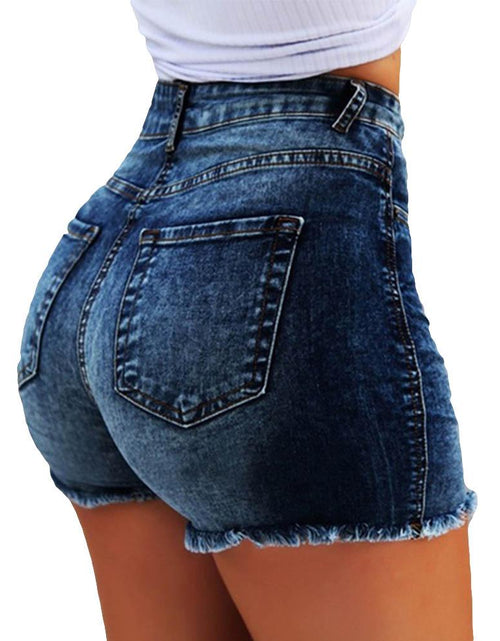 Load image into Gallery viewer, Summer Hot Shorts Women Jeans High Waist Jeans Short for Women Fringe Frayed Ripped Denim Hot Shorts pantalones vaqueros mujer
