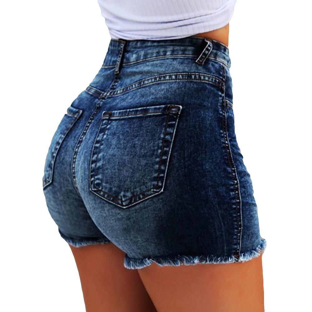 Summer Hot Shorts Women Jeans High Waist Jeans Short for Women Fringe Frayed Ripped Denim Hot Shorts pantalones vaqueros mujer