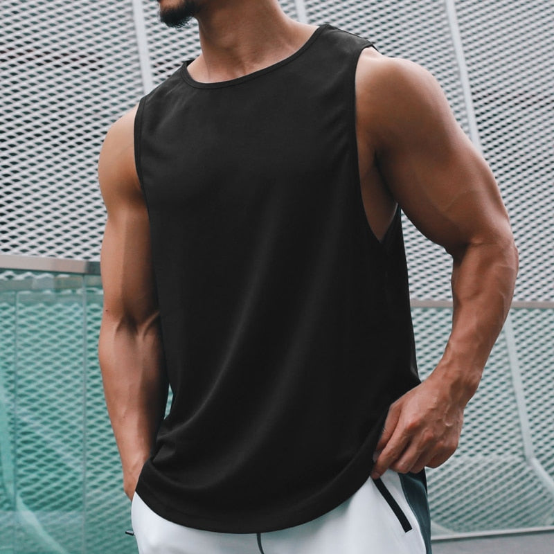 Gym Tank Top Men Mesh Quick Dry Bodybuilding Sleeveless Shirt Fitness Singlets Basketball Sportswear Muscle Vest Summer Clothing