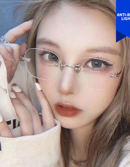 Load image into Gallery viewer, Retro Metal Square Sunglasses Anti-blue Light Brand Designer Sun Glasses For Women Alloy Mirror Female Frameless Flat Mirror
